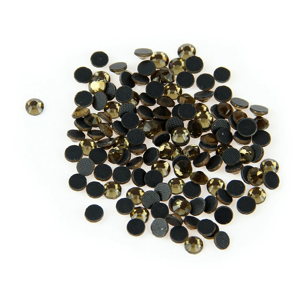 

SS30 40Gross Hot Fix Rhinestones Smoked Topaz Strass Flatback Hotfix Crystal Stone For clothing,Bridal Shoes