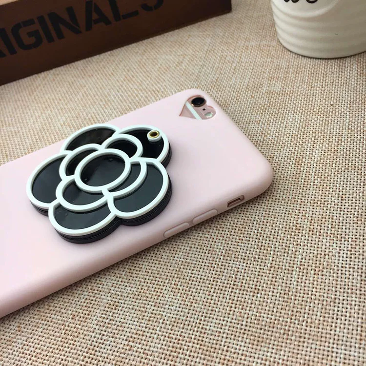For iPhone 6 6s 7 Plus Case New Camellia make up mirror Love heart Soft silicone Phone Cover for 5 5s SE back | Мобильные телефоны