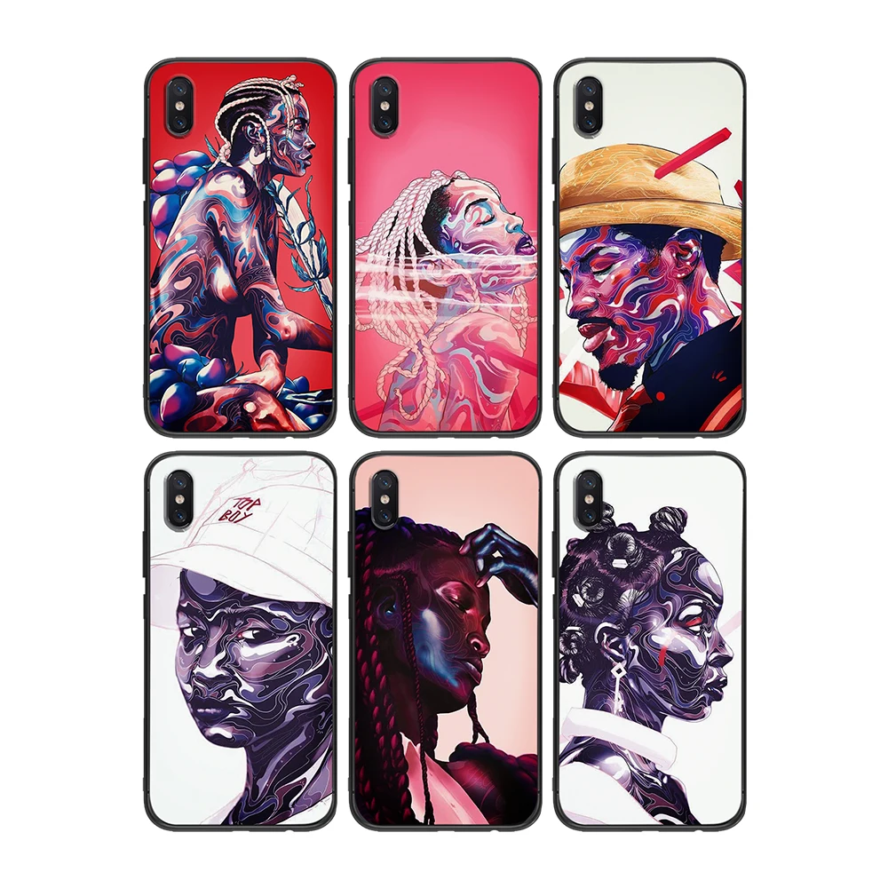 Black African art trend girl illustration For Xiaomi Redmi Note 5 S2 7 Plus 6 3 3S Pro 4A 4X 5A 6A Prime Case Mi 9 8 RG Lite | Мобильные