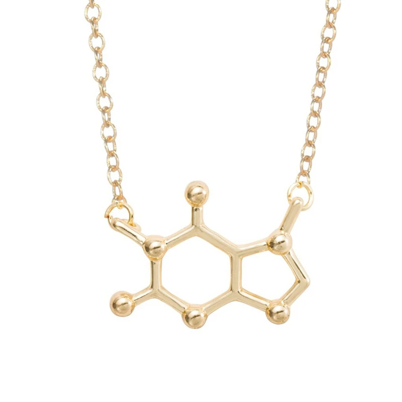 Oly2u New Charateristic Caffeine Molecule Necklaces for Women Dainty Chemistry Elemant Chain Pendant Clavicle Necklace -N138 | Украшения и