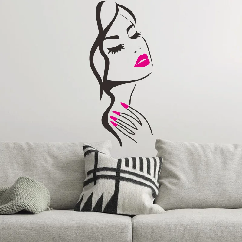 Красные ногти наклейки на стену для спальни девушки DIY домашний декор сексуальная женщина Маникюр салонная Наклейка на стену виниловые наклейки на стену