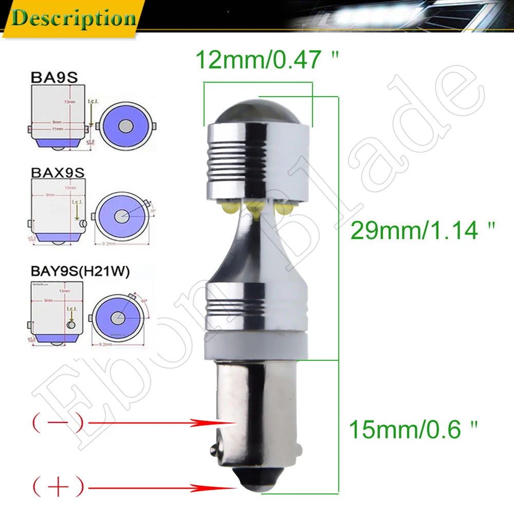 Piar БЕЛЫЙ BA9S BAX9s H6W BAY9S H21W XBD 30 Вт Автомобильный светодиодный проектор Объектив Canbus лампа индикатор обратная сторона светильник без ошибок 12 В DC