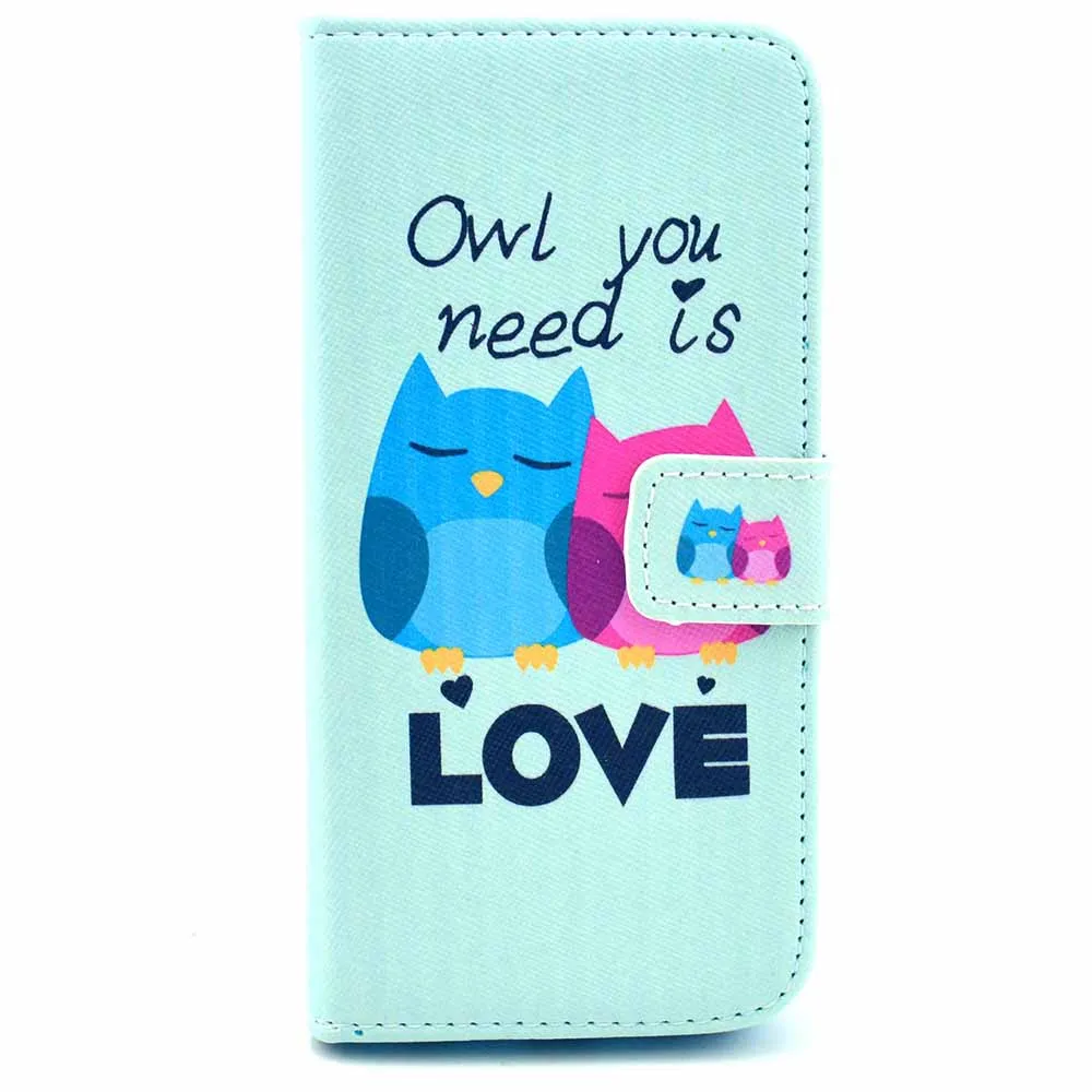 LOVE Owl С милой совой кошелек Флип Магнитный чехол для samsung Galaxy S3 I9300 S3 мини I8190 S4 i9500 S4 мини I9190 S5 S6 Edge Note 4 крышка B21 - Цвет: LOVE Owl