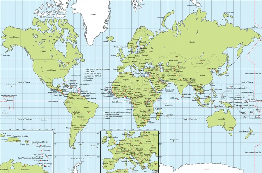 Карта мира зеленый Geographic рисунок изысканный дизайн для обучения образование