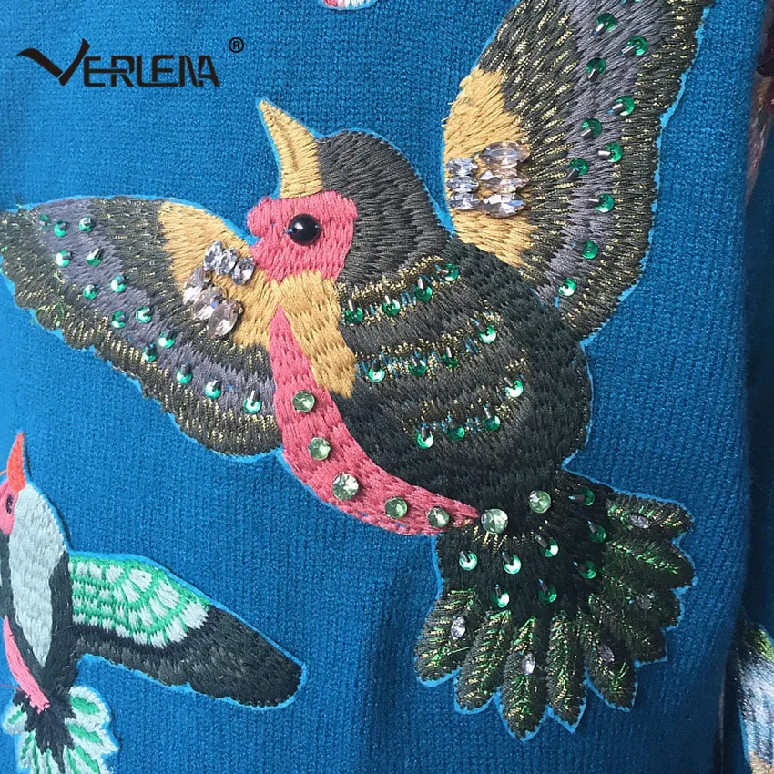 Verlena осень 2019 толстый теплый шерстяной зимний свитер для женщин Стразы животные