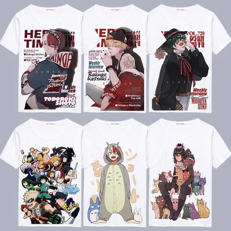 Детская футболка с надписью «Boku no Hero Academy» для мальчиков Midoriya Izuku Bakugou Katsuki OCHACO URARAKA, футболка с короткими рукавами с надписью «My Hero Academy»
