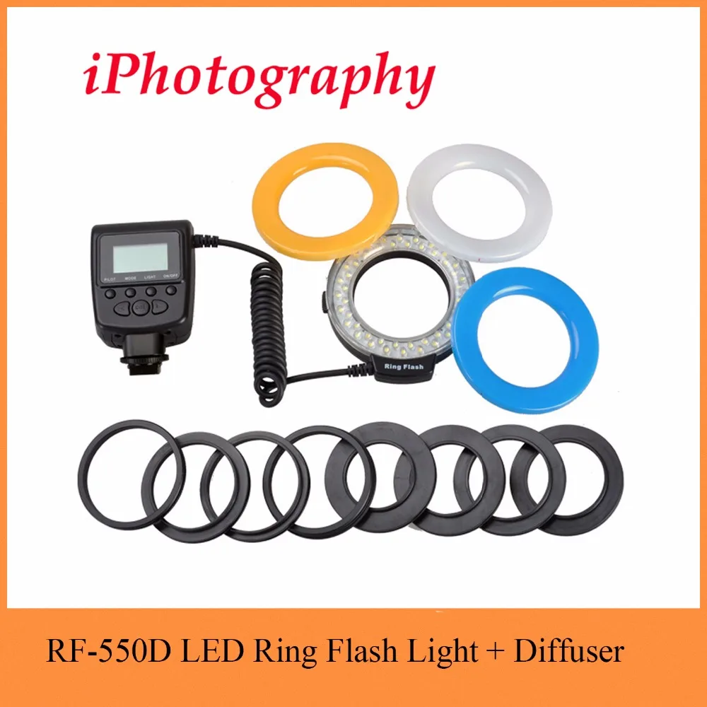 

RF-550D RF 550D Macro 48 pieces LED Ring Flash Light for Canon for Nikon for Pentax for Olympus for Panasonic DSLR