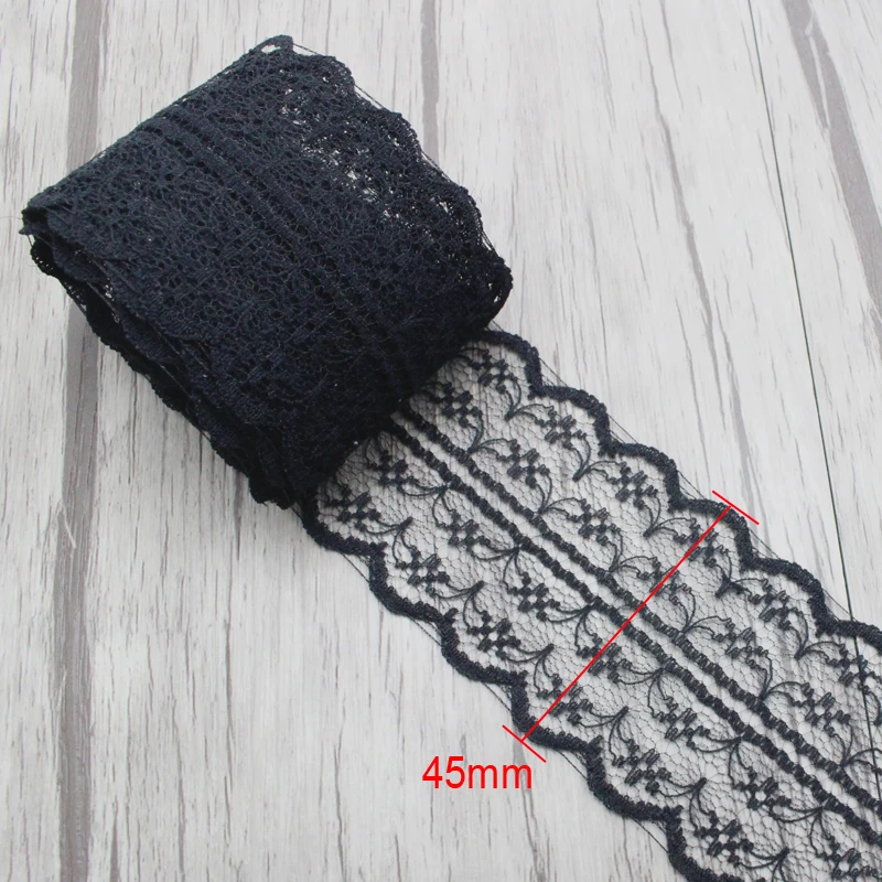 Lucia crafts, 5 ярдов/партия, 45 мм, мягкая кружевная лента, сделай сам, вышитая сетка, кружевная отделка, ткань для шитья, свадебное украшение, R0701