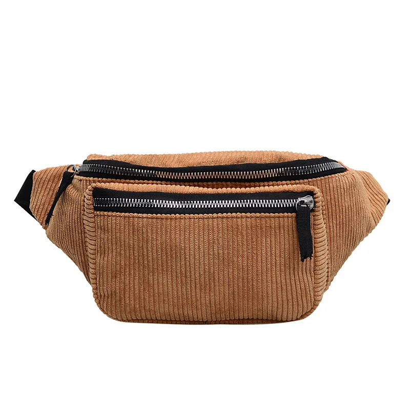 F Waist pack Барсетка унисекс сумка для пояса тренд Фанни пакеты банановые сумки вельвет материал нагрудная Сумка Наплечная Сумка Хип-пакет - Цвет: F Waist pack