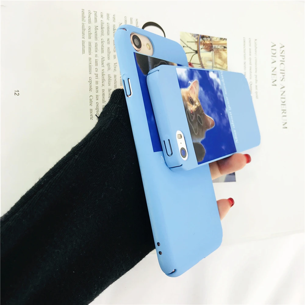 Interesting Cat Illustration Blue Sky Cases For Iphone 6 Pet Theme Phone 6s Plus Matte Hard PC Shell |
