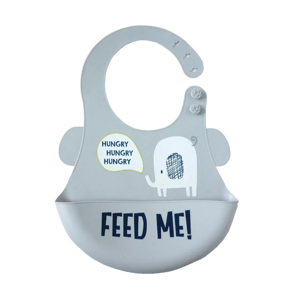 Cartoon Prints Kids Silicone Bib Baby Bibs Children Adjustable Waterproof Boy Girl Feeding Tools Stuff for Newborn | Детская одежда и