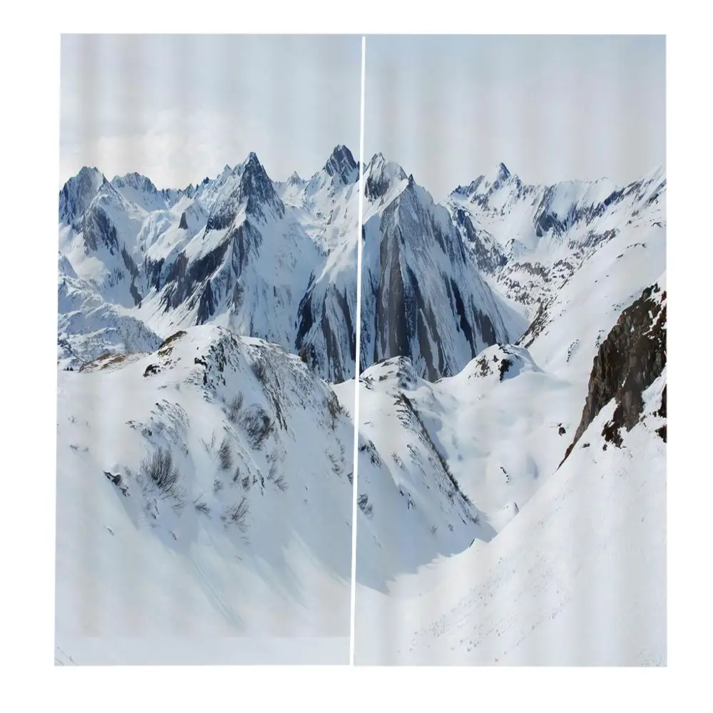 Снежная гора окно Блэкаут Роскошные 3D занавески набор для спальни гостиной офиса