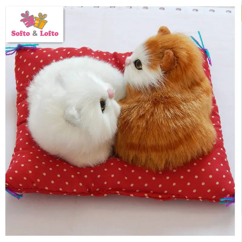 Бесплатная доставка милый! Искусственный котенок пара плюшевый киска кукольный