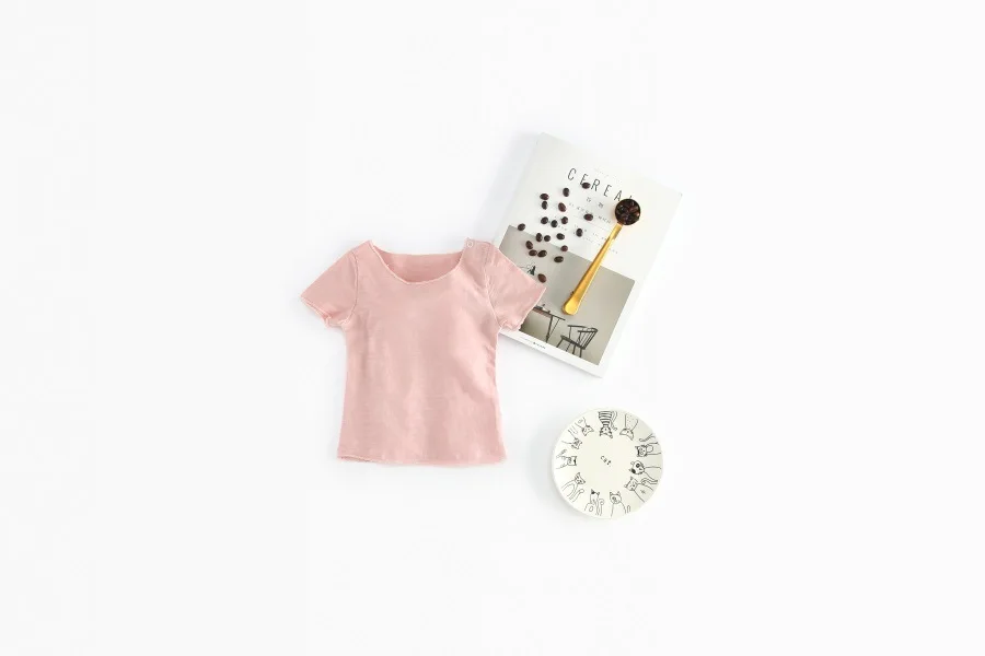 Children's T-shirt Top 2018 Brand Baby Summer T-Shirt Solid Color Clothing Boys Girls 0-2 Years | Детская одежда и обувь