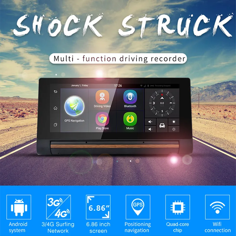 Keelead T1 Видеорегистраторы для автомобилей GPS Камера 6.86 &quot3G 4 г Android регистраторы