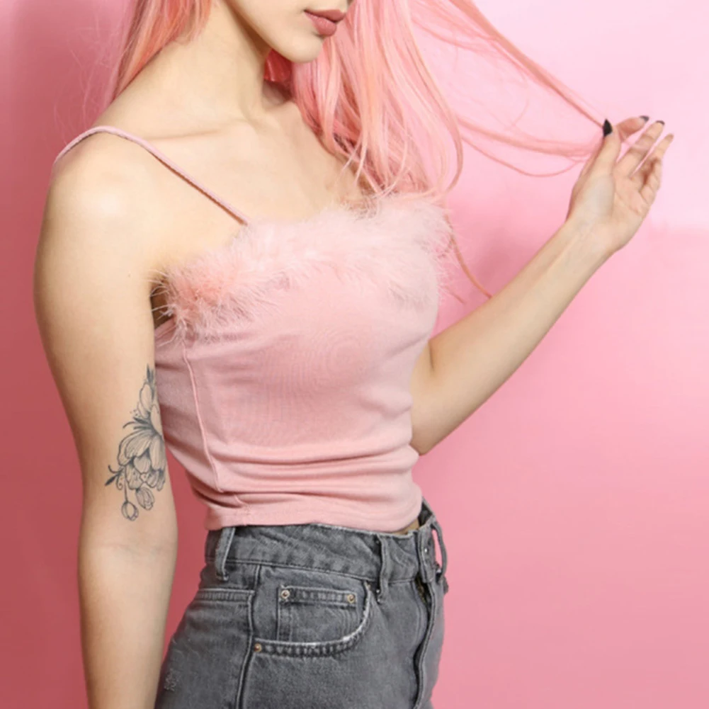 Женский укороченный топ на бретельках пикантный однотонный пляжный