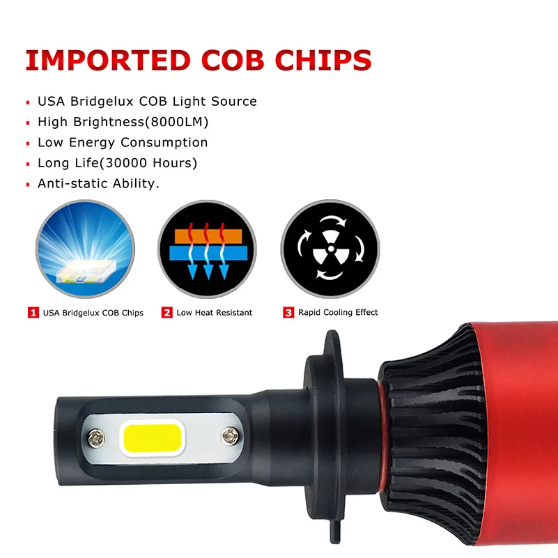 Oxilam 80W LED Headlight H4 9003 9005 9006 9007 H11 8000lm Fog Bulb For Mitsubishi Lancer 9 10 Galant Outlander ASX Pajero Colt |