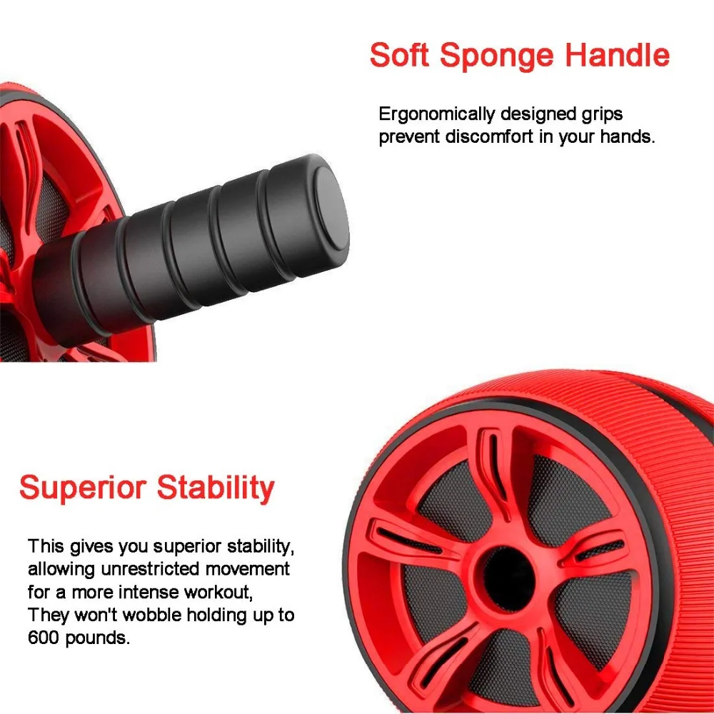 Ролик AB бесшумный для тренировки мышц брюшного пресса с ковриком Домашний