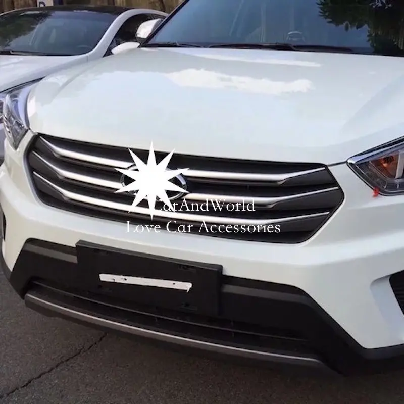 Для hyundai Creta ix25- передняя решетка гоночная сетка накладка бампер рама капота внешние автомобильные хромированные аксессуары из АБС-пластика