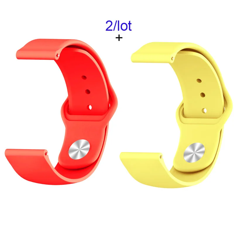 Red-Yellow 22 мм силиконовый браслет ремешок для Xiaomi Amazfit GTR 47 мм Pace Stratos ремешок для samsung gear S3 Galaxy 46 мм ремешок для часов - Цвет: Red-Yellow