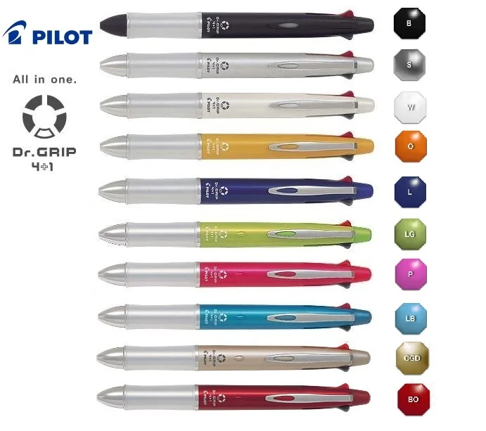 Pilot dr . grip4 + 1 4 вида цветов шариковая ручка и механический карандаш все в одном BKHDF 1SR шт./лот|ballpoint pen|ballpoint pen colors4