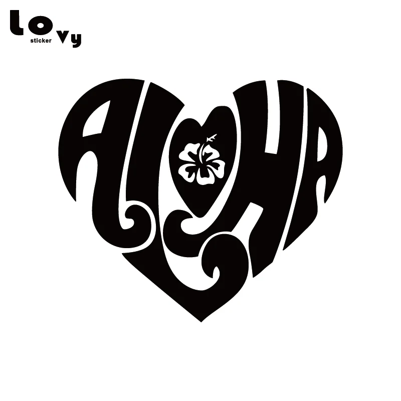 Виниловая наклейка для автомобиля Aloha гавайская с сердечком украшения грузовика