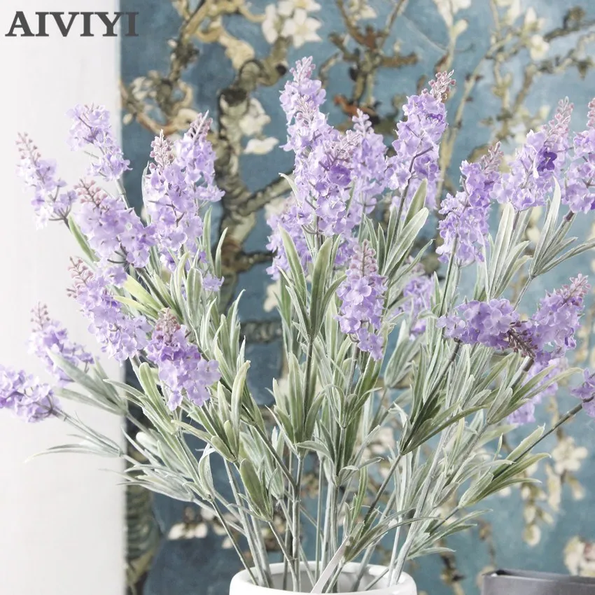 

Romantic Provence Decorative Lavender Sage Flower Silk Artificial Flowers Imitation Plant Family Home Wedding Party Decoration