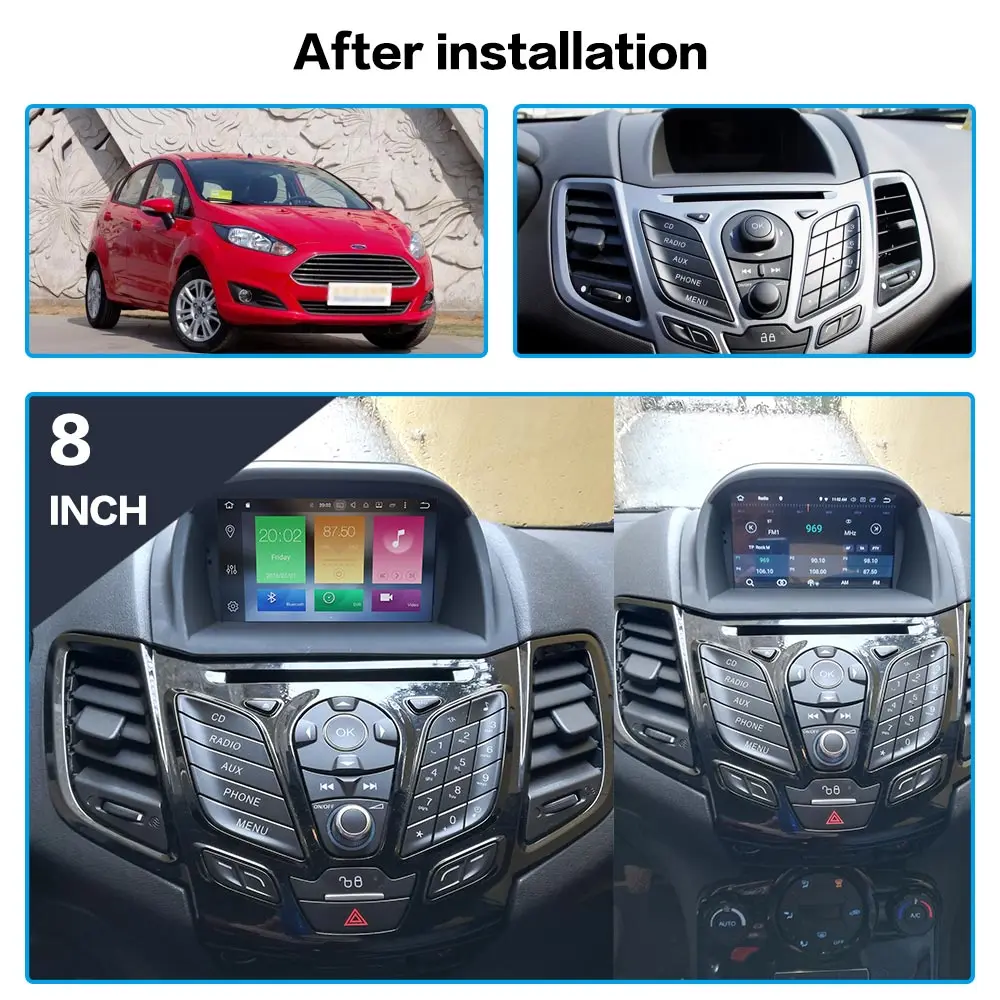 Android 8,0 8,1 Автомобильный мультимедийный стерео для Ford Fiesta 2013 ips экран головное устройство Радио Лента Pad радио gps видео