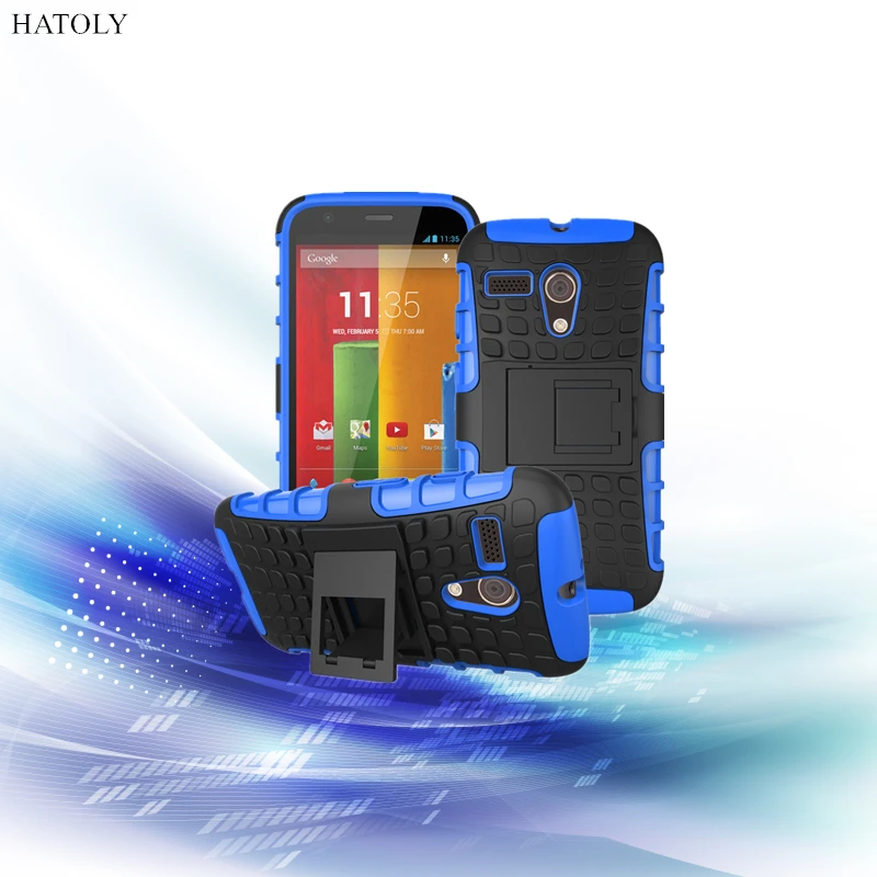 HATOLY For Motorola Moto G1 Case XT1031 XT1032 Heavy Duty Armor Shockproof Hard Plastic Rubber Silicone Phone Cover for |