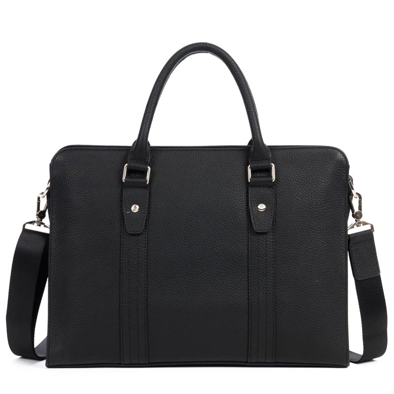 DANJUE Genuine Leather Black Blue Briefcase Business Handbag Office Laptop Bag for Male Famous Brand Trendy Solid Messenger | Багаж и
