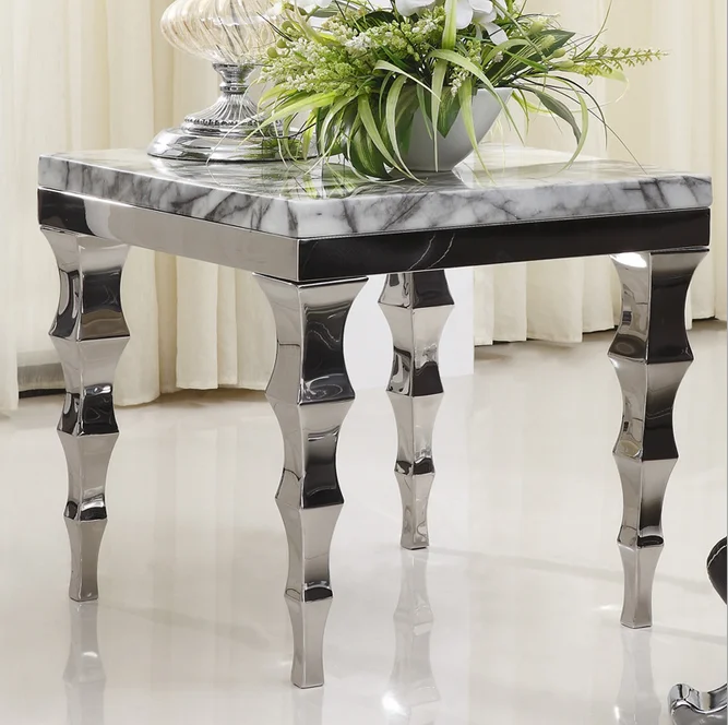 Простой шаблон бамбука Конце Таблицы с сияющий Металлический Каркас|bamboo bra|table