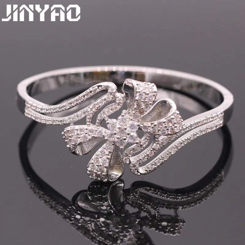 JINYAO роскошный золотой цвет для женщин Кристалл Циркон уникальные наручные