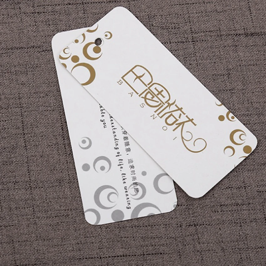 

custom logo brand garment clothing printed paper tag paper for clothing clothes printing swing garment hang tags