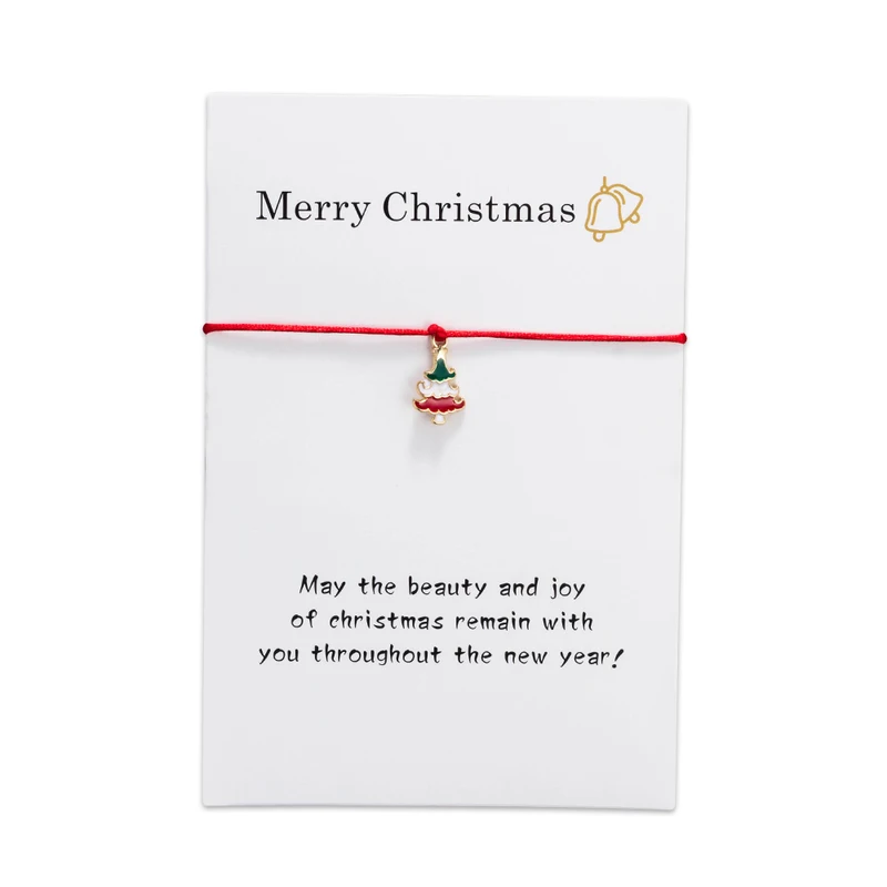 Wish Card Merry Рождество браслеты с деревом для женщин друг подарок на день рождения