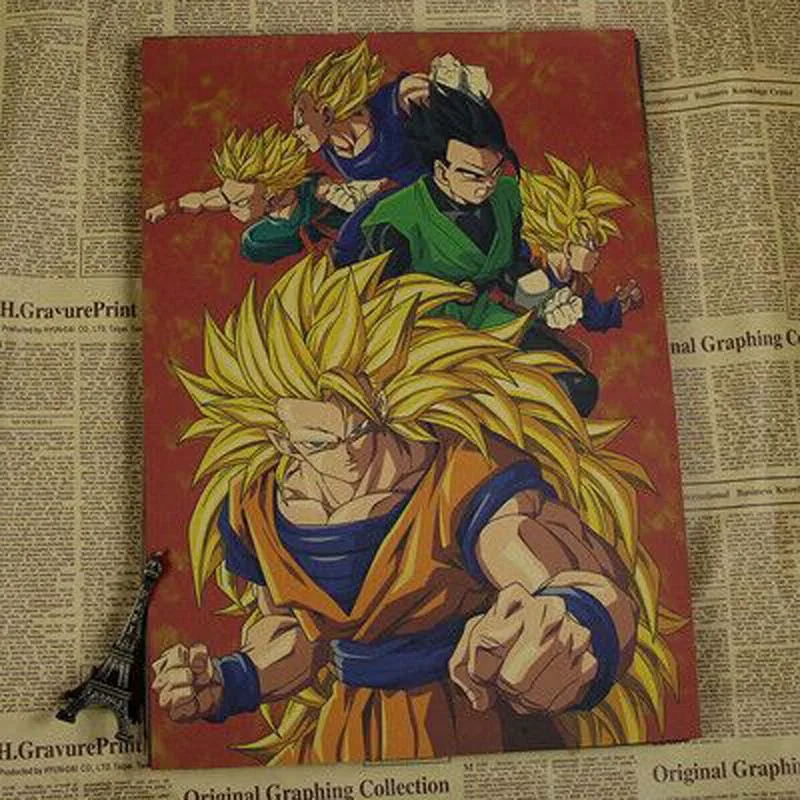 Винтажный Ретро-постер к фильму постер dragon ball аниме постер настенный арт гостиная крафт-бумага наклейки на стену плакаты и принты - Цвет: 011