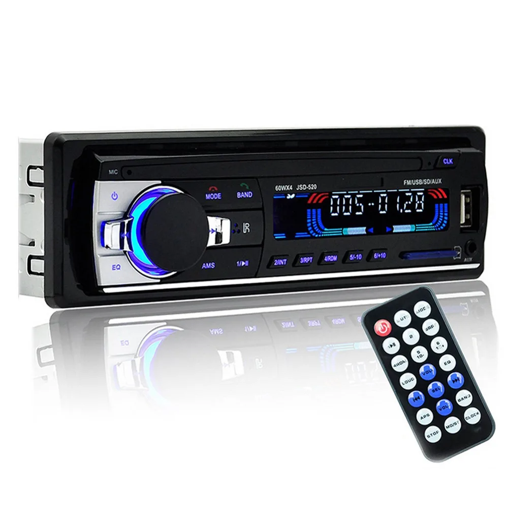 Автомагнитола JSD520 12 В Bluetooth V2.0 1 Din FM Aux вход приемник SD USB MP3 MMC WMA|car radio player|car stereocar |