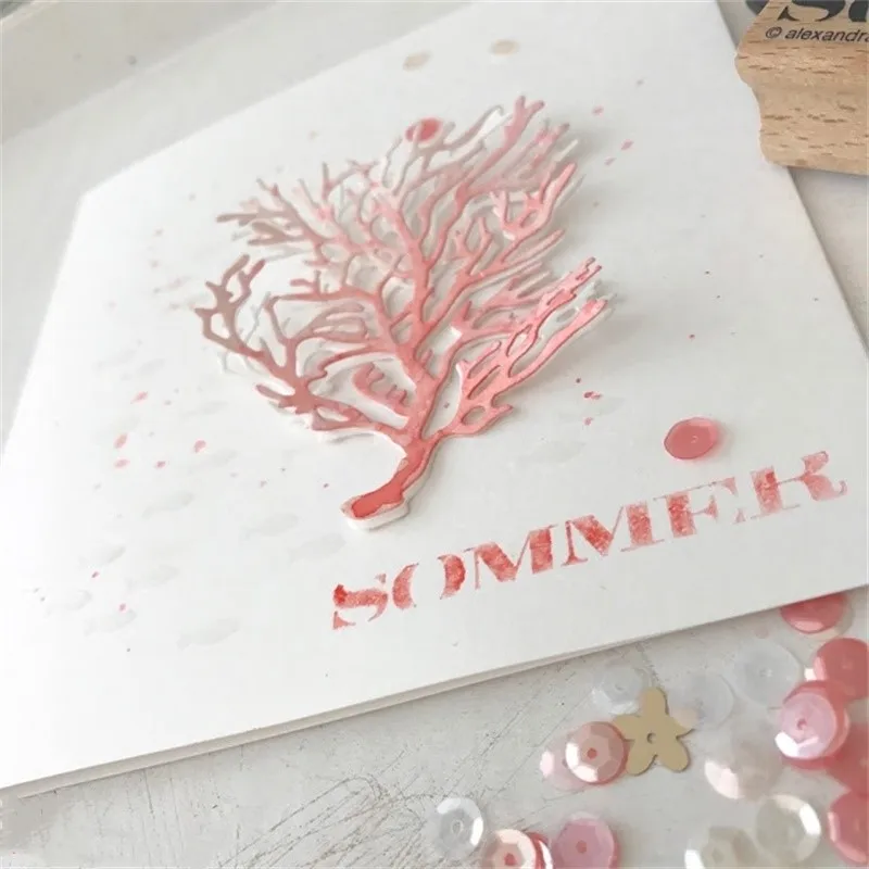 Коралловый трафарет для резки металла DIY Скрапбукинг фото изготовление бумажных