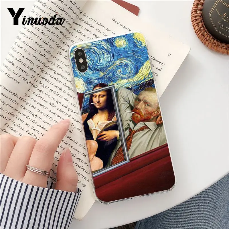 Чехол Yinuoda Van Gogh Mona Lisa прозрачный мягкий чехол для телефона iPhone 8 7 6 6S Plus 5 5S SE XR X XS MAX |