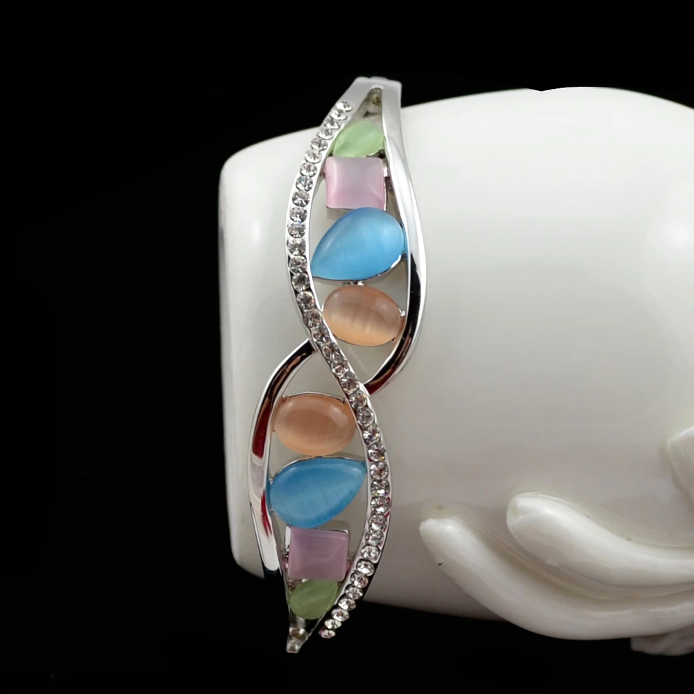 W025 Роскошные браслеты с опалом женские серебряные ювелирные изделия 2017 новейший
