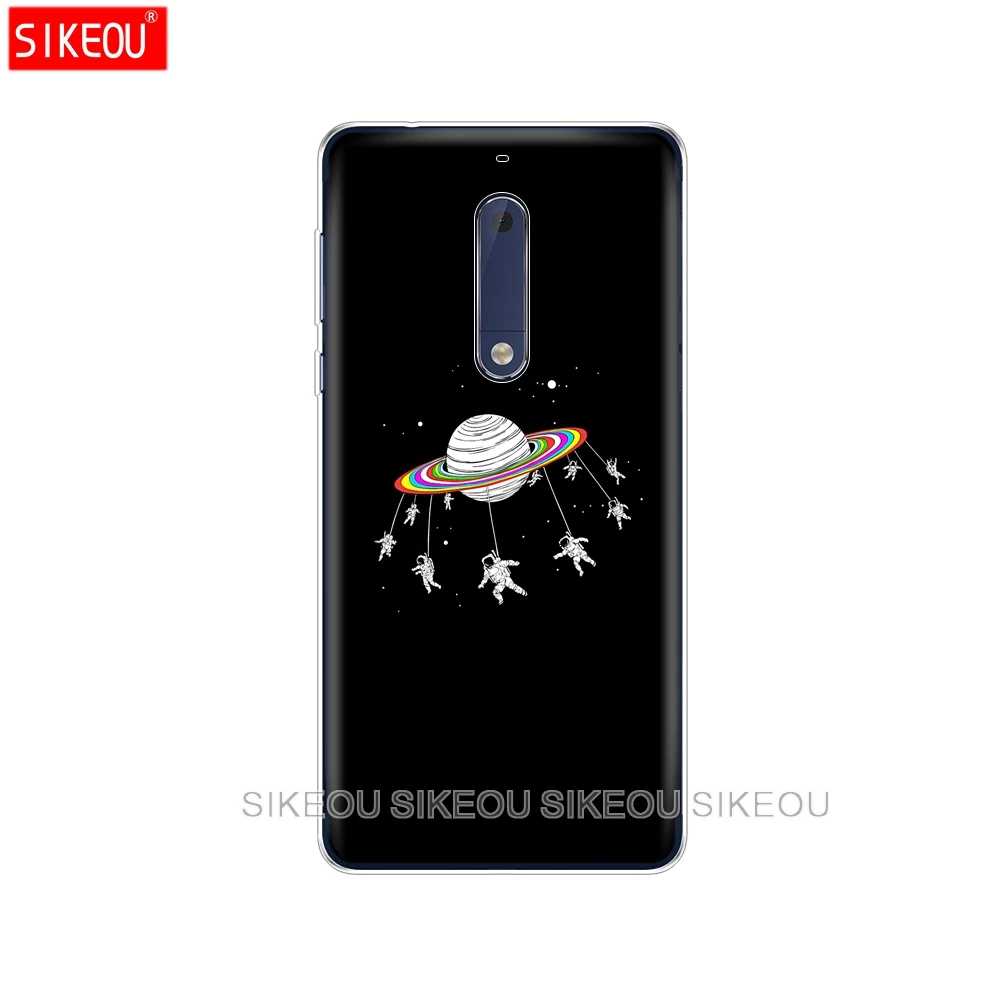 Силиконовый чехол для телефона Nokia 5 3 6 7 PLUS 8 9/Nokia 1 2 2018 космическая Луна милые кошки