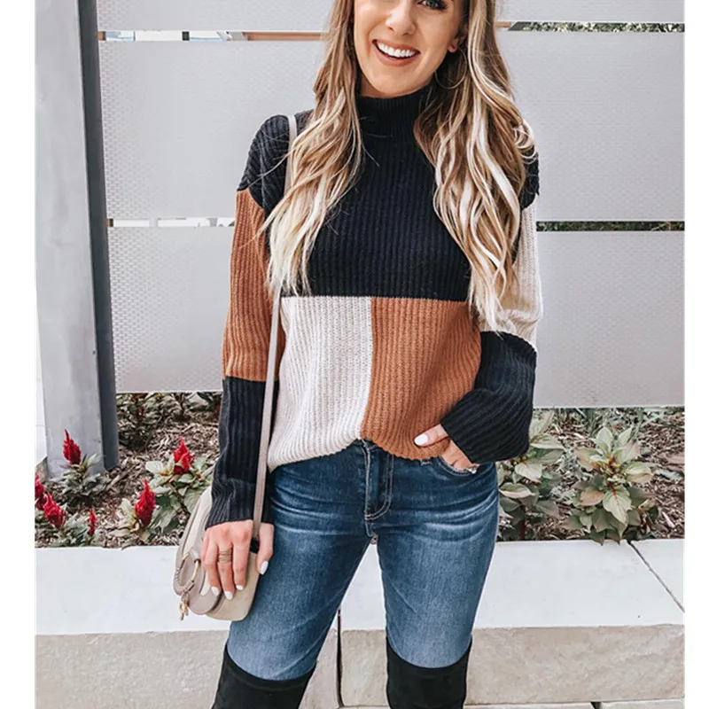Fashion Women Turtleneck Sweaters Autumn Winter 2018 Pull Femme Hiver Jumpers European Casual Female oversized sweater | Женская одежда