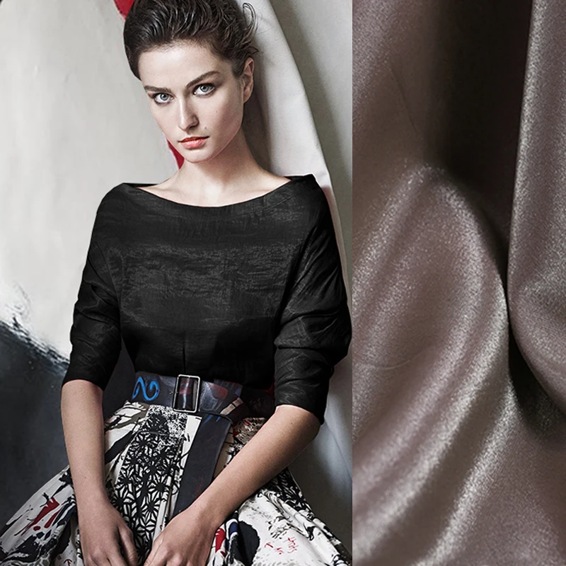 

145CM Wide 300G/M Weight Brown Grey Black Spandex Polyester Fabric for Spring Autumn Suit Coat Dress Shirt Jacket DE635