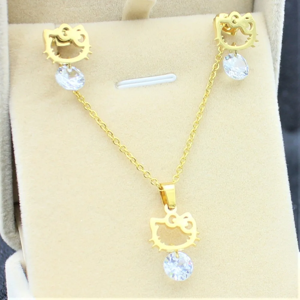 Ожерелье с котом из нержавеющей стали для женщин и модные женские аксессуары