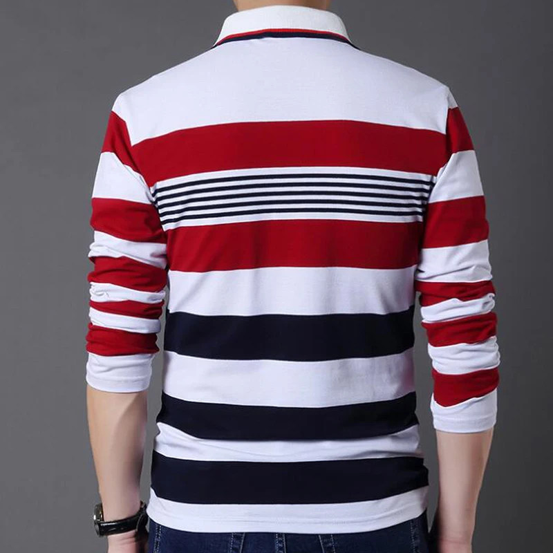 Новинка 2020 полосатая футболка мужские повседневные весенние Рубашки с длинным