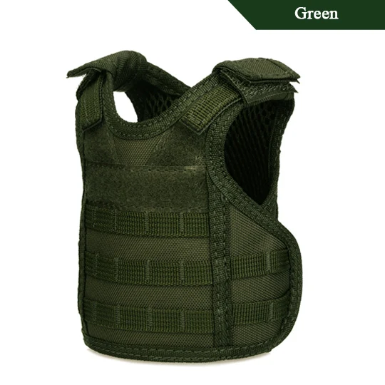 Green TACVASEN тактический мини-жилет миниатюрный нейлоновый пивная бутылка Molle оборудование аксессуары страйкбол охота стрельба бутылка Рождественский подарок - Цвет: Green