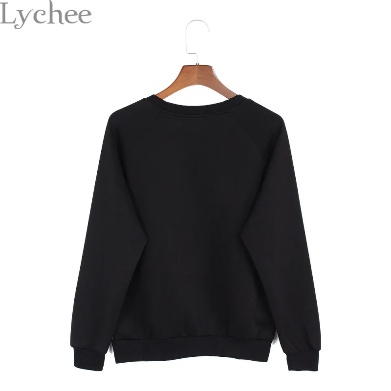 Lychee осень зима Harajuku для женщин толстовка Сатурн астронавт печати пуловер повседневное свободные с длинным рукавом спортивный костюм