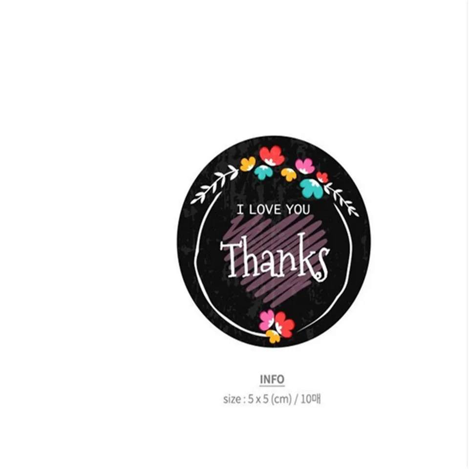 5 листы Черный Розовый Цветок Спасибо Я ЛЮБЛЮ ТЕБЯ уплотнения label клей Крафт