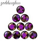 Новые красивые цветы, 10 шт., 12 мм18 мм20 мм25 мм, круглые стеклянные кабошоны для фото, фурнитура для демонстрации плоской задней части ZB0514