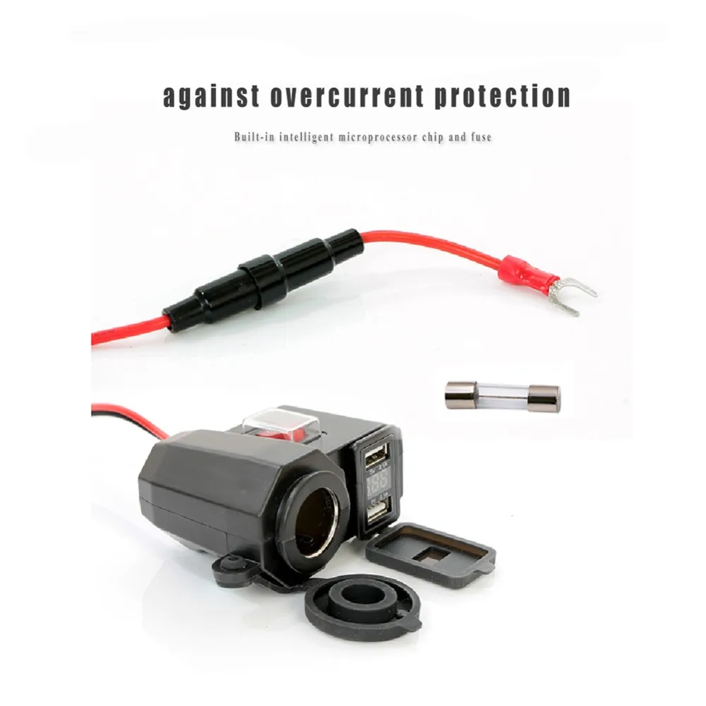 12V водонепроницаемый двойной USB зарядное устройство мотоцикл адаптер питания