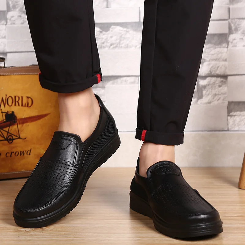 Size 38-48Comfortable Mens Casual Shoes mesh sandals Hot Sale Loafers Men Quality Leather Flats Moccasins | Обувь
